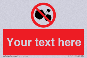 Custom No Oiling Sign